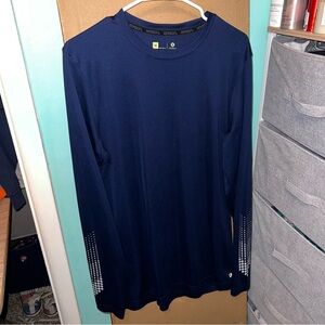 Men's Navy Dry Fit  Long Sleeve Shirt